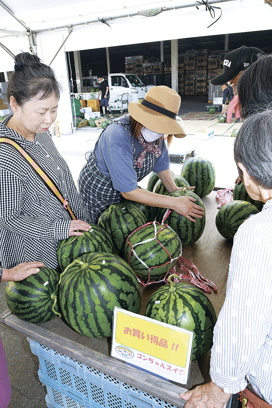 すいか村」オープン！ JA松本ハイランドの生産者直売所 – 市民タイムス
