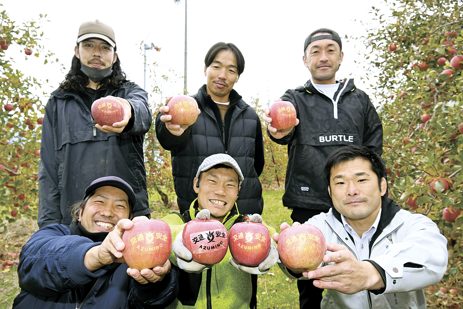 リンゴの文字で安全運転呼び掛け 安曇野市と若手農家 – 市民タイムス