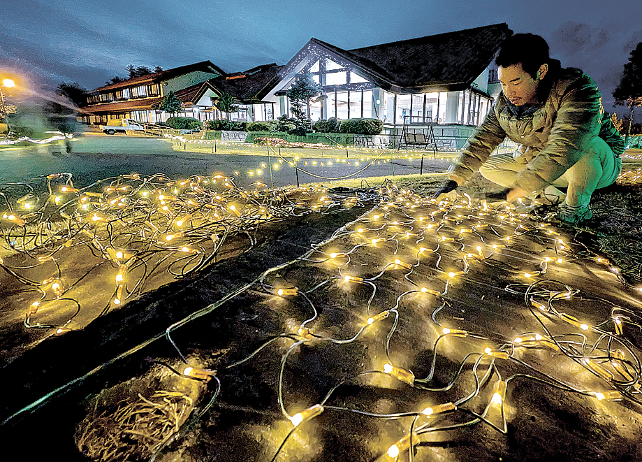 シェーンガルテンおみの庭園を彩るイルミネーション